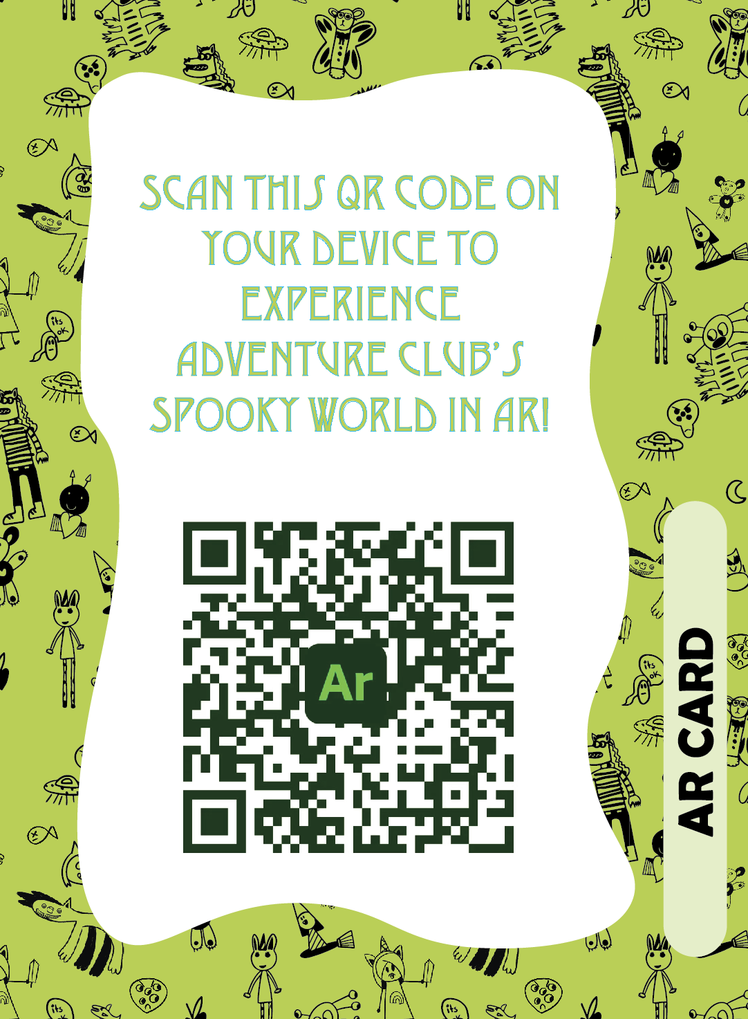 This was the card featured in our package with the QR code to activate the Augmented Reality experience